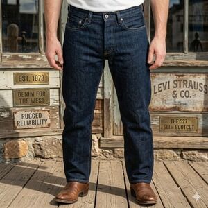 Levis 527 Slim Bootcut Jeans Mens 34x34 Dark Blue 05527-4010 Indigo Denim